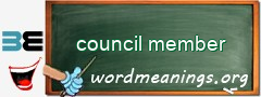 WordMeaning blackboard for council member